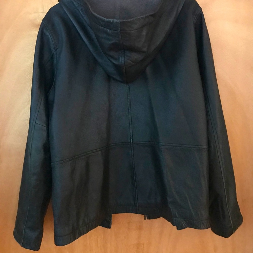 Gap Leather Jacket w/ Hood size XL
